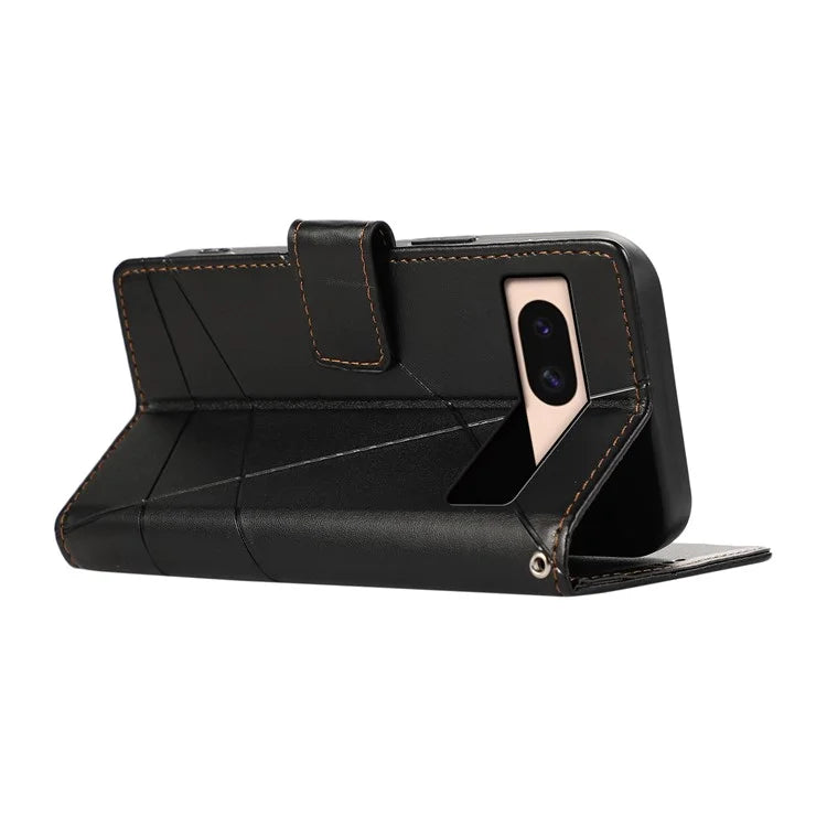 DF-06 For Google Pixel 8a Anti-drop Imprinted PU Leather Cover Cell Phone Cases with Strap