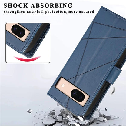 DF-06 For Google Pixel 8a Anti-drop Imprinted PU Leather Cover Cell Phone Cases with Strap