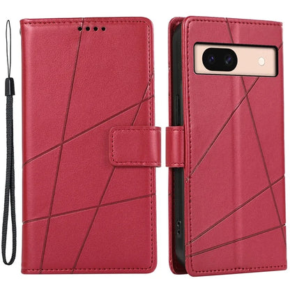 DF-06 For Google Pixel 8a Anti-drop Imprinted PU Leather Cover Cell Phone Cases with Strap