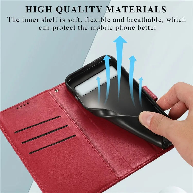 DF-06 For Google Pixel 8a Anti-drop Imprinted PU Leather Cover Cell Phone Cases with Strap