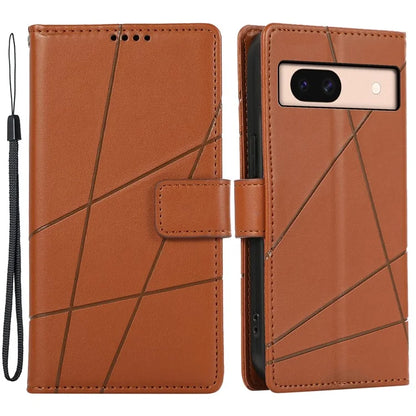 DF-06 For Google Pixel 8a Anti-drop Imprinted PU Leather Cover Cell Phone Cases with Strap