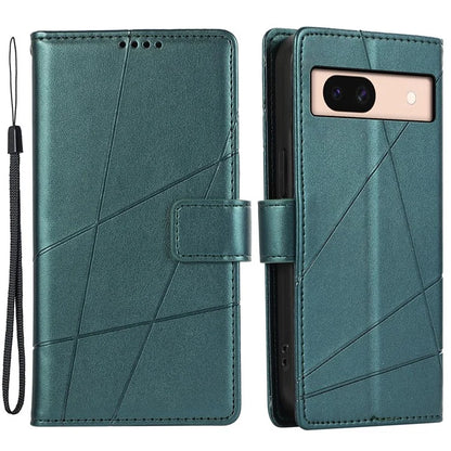 DF-06 For Google Pixel 8a Anti-drop Imprinted PU Leather Cover Cell Phone Cases with Strap