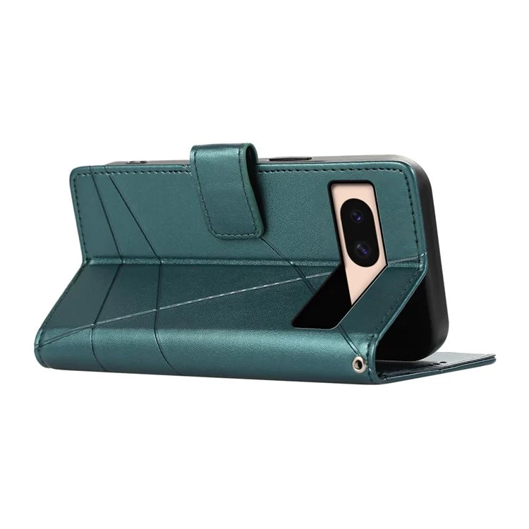 DF-06 For Google Pixel 8a Anti-drop Imprinted PU Leather Cover Cell Phone Cases with Strap