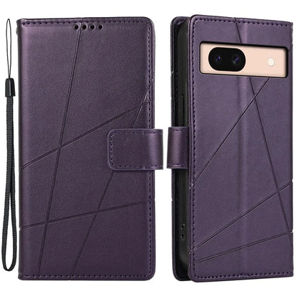 DF-06 For Google Pixel 8a Anti-drop Imprinted PU Leather Cover Cell Phone Cases with Strap