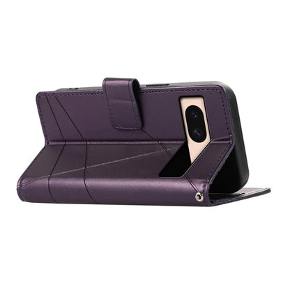 DF-06 For Google Pixel 8a Anti-drop Imprinted PU Leather Cover Cell Phone Cases with Strap