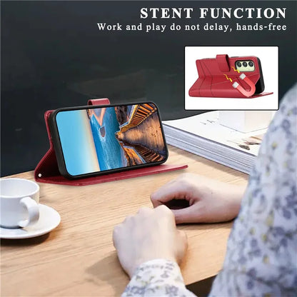 DF-06 Cell Phone Cases for Samsung Galaxy A25 5G (Global) (161.0 x 76.5 x 8.3mm) , Imprinted PU Leather Flip Cover