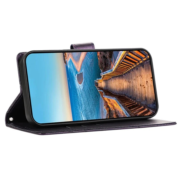 DF-06 Cell Phone Cases for Samsung Galaxy A25 5G (Global) (161.0 x 76.5 x 8.3mm) , Imprinted PU Leather Flip Cover