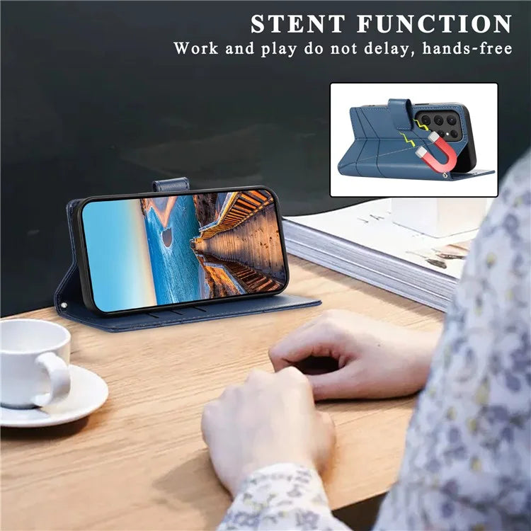 DF-06 Cell Phone Cases for Samsung Galaxy S24 Ultra Anti-scratch Imprinted PU Leather Cover