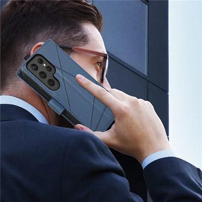 DF-06 Cell Phone Cases for Samsung Galaxy S24 Ultra Anti-scratch Imprinted PU Leather Cover