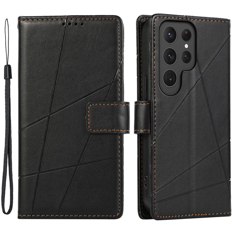 DF-06 Cell Phone Cases for Samsung Galaxy S24 Ultra Anti-scratch Imprinted PU Leather Cover