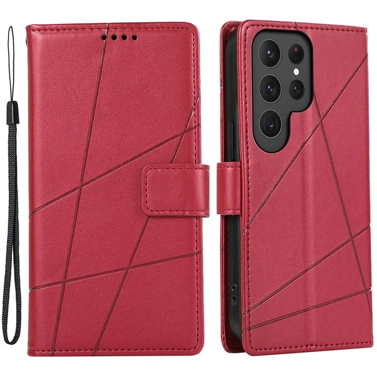DF-06 Cell Phone Cases for Samsung Galaxy S24 Ultra Anti-scratch Imprinted PU Leather Cover