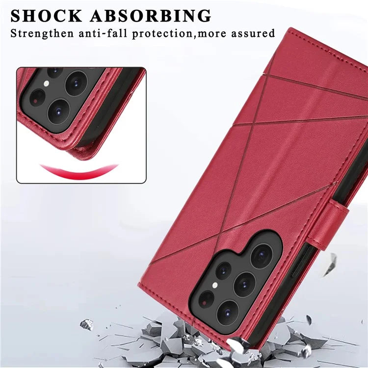 DF-06 Cell Phone Cases for Samsung Galaxy S24 Ultra Anti-scratch Imprinted PU Leather Cover