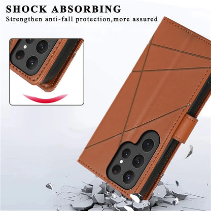 DF-06 Cell Phone Cases for Samsung Galaxy S24 Ultra Anti-scratch Imprinted PU Leather Cover