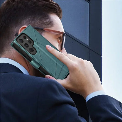 DF-06 Cell Phone Cases for Samsung Galaxy S24 Ultra Anti-scratch Imprinted PU Leather Cover