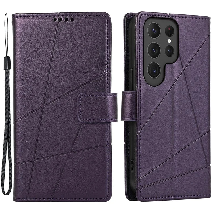 DF-06 Cell Phone Cases for Samsung Galaxy S24 Ultra Anti-scratch Imprinted PU Leather Cover
