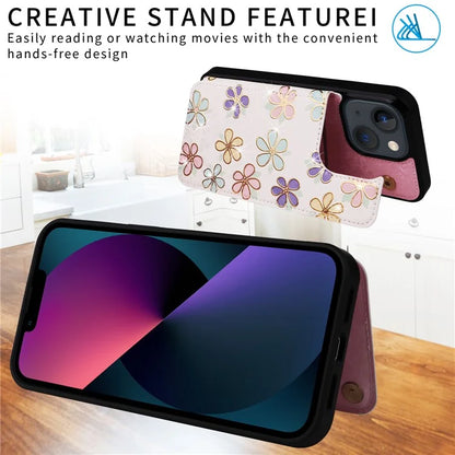 For iPhone 13 Case RFID Blocking Card Holder Phone Cover with Kickstand