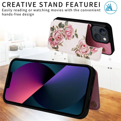 For iPhone 13 Case RFID Blocking Card Holder Phone Cover with Kickstand