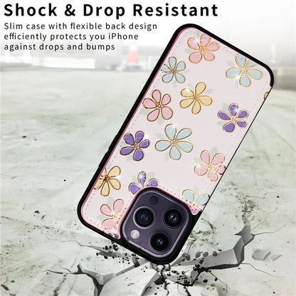 For iPhone 14 Pro Case RFID Blocking Card Holder Leather+TPU Phone Cover