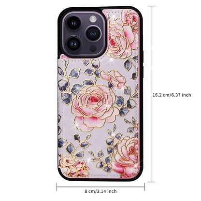 For iPhone 14 Pro Case RFID Blocking Card Holder Leather+TPU Phone Cover