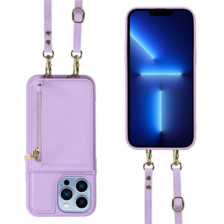 For iPhone 13 Pro Max 6.7 inch Shockproof Case RFID Blocking PU+TPU Wallet Phone Cover with Kickstand
