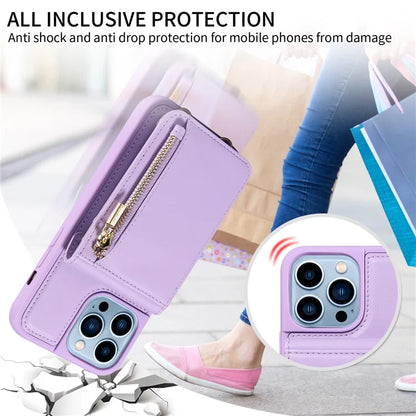 For iPhone 13 Pro Max 6.7 inch Shockproof Case RFID Blocking PU+TPU Wallet Phone Cover with Kickstand