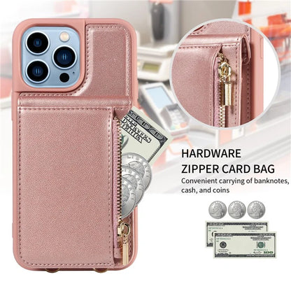 For iPhone 13 Pro Max 6.7 inch Shockproof Case RFID Blocking PU+TPU Wallet Phone Cover with Kickstand