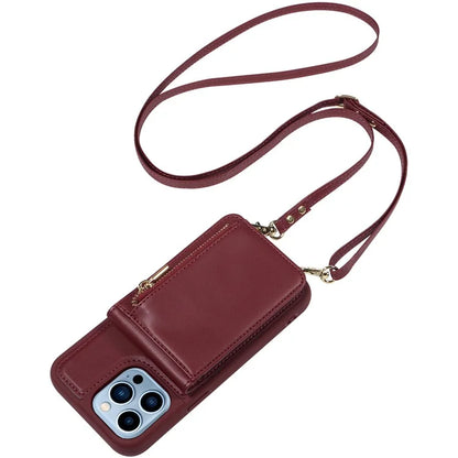 For iPhone 13 Pro Max 6.7 inch Shockproof Case RFID Blocking PU+TPU Wallet Phone Cover with Kickstand