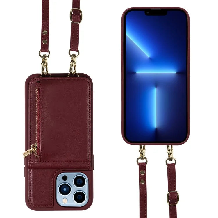 For iPhone 13 Pro Max 6.7 inch Shockproof Case RFID Blocking PU+TPU Wallet Phone Cover with Kickstand