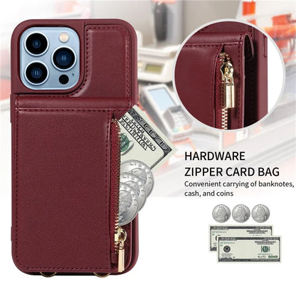 For iPhone 13 Pro Max 6.7 inch Shockproof Case RFID Blocking PU+TPU Wallet Phone Cover with Kickstand