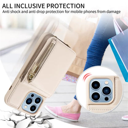 For iPhone 13 Pro Max 6.7 inch Shockproof Case RFID Blocking PU+TPU Wallet Phone Cover with Kickstand