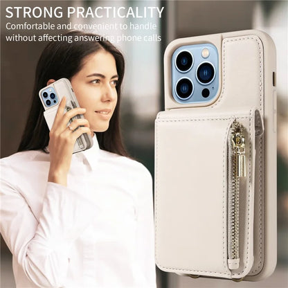 For iPhone 13 Pro Max 6.7 inch Shockproof Case RFID Blocking PU+TPU Wallet Phone Cover with Kickstand