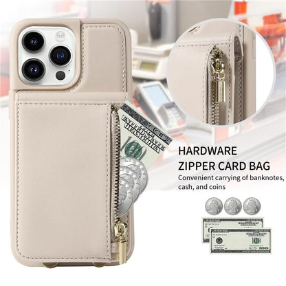 For iPhone 14 Pro Wallet Case RFID Blocking PU+TPU Kickstand Phone Protector with Straps