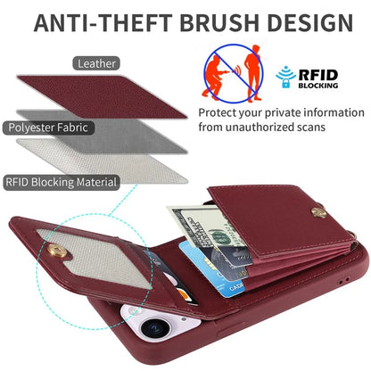 For iPhone 15 Plus Phone Case Anti-fall PU+TPU Kickstand Protective Wallet Cover with Straps