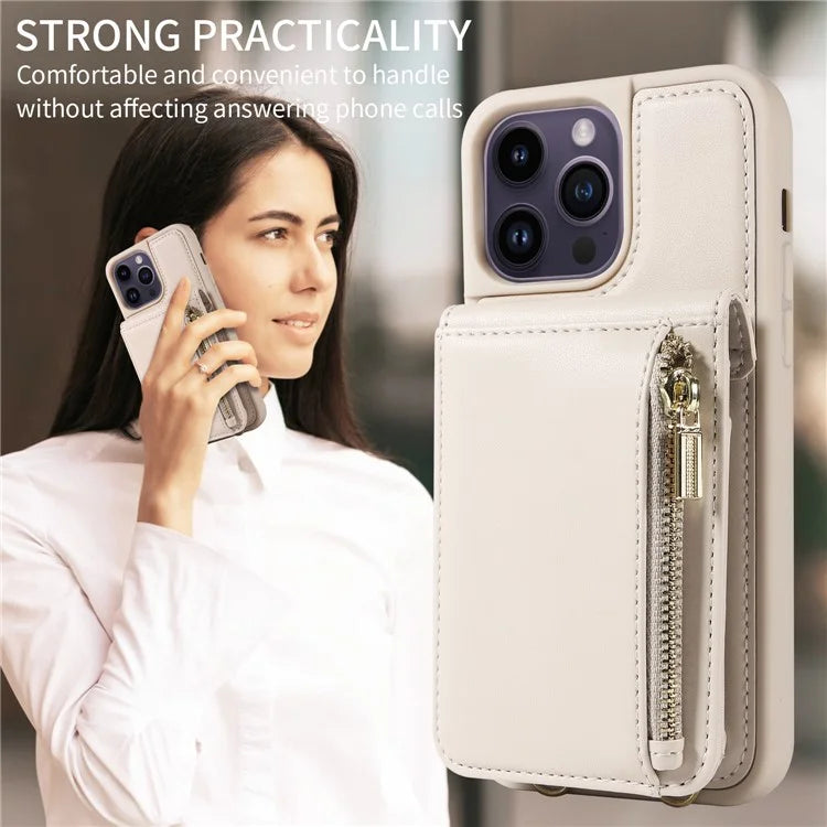 For 	iPhone 15 Pro Max Case RFID Blocking PU+TPU Wallet Phone Guard Cover