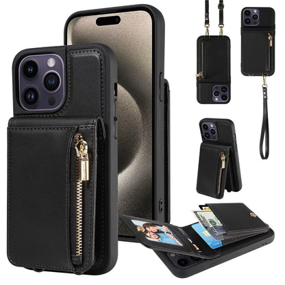 For 	iPhone 15 Pro Max Case RFID Blocking PU+TPU Wallet Phone Guard Cover