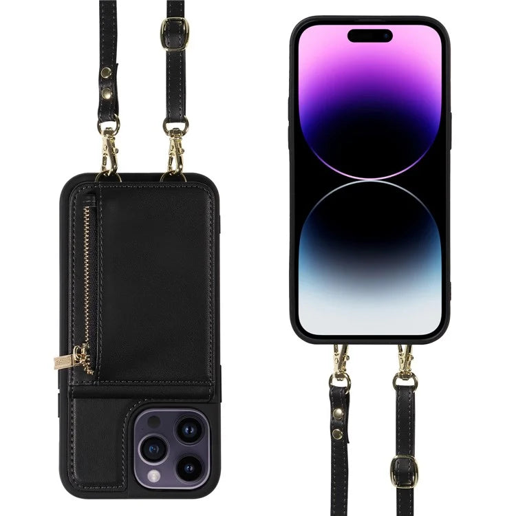 For 	iPhone 15 Pro Max Case RFID Blocking PU+TPU Wallet Phone Guard Cover
