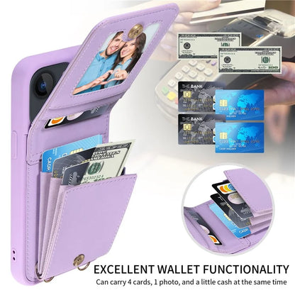 For iPhone 13 6.1 inch Case Shockproof RFID Blocking Phone Case with Kickstand and Straps
