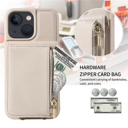For iPhone 13 6.1 inch Case Shockproof RFID Blocking Phone Case with Kickstand and Straps