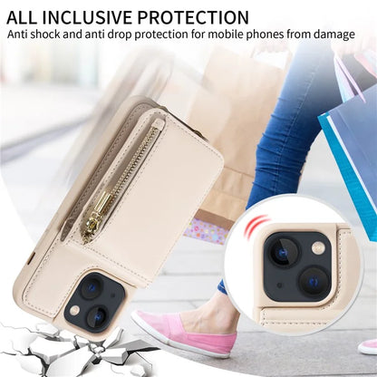 For iPhone 13 6.1 inch Case Shockproof RFID Blocking Phone Case with Kickstand and Straps