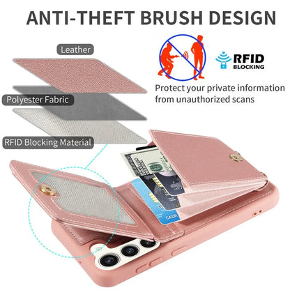 For Samsung Galaxy S24 Case PU+TPU RFID Blocking Phone Shell with Wallet and Kickstand