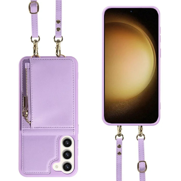For Samsung Galaxy S24 Case PU+TPU RFID Blocking Phone Shell with Wallet and Kickstand