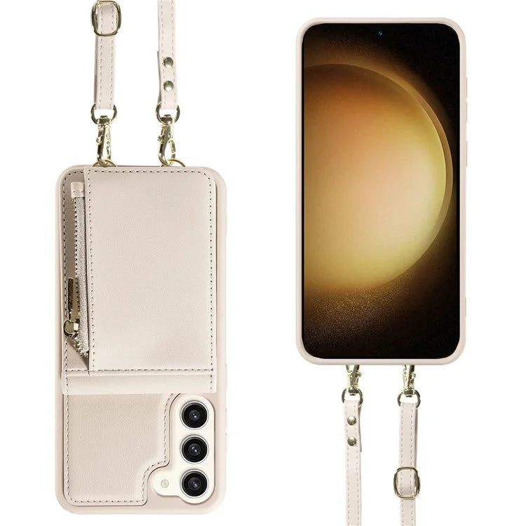 For Samsung Galaxy S24 Case PU+TPU RFID Blocking Phone Shell with Wallet and Kickstand
