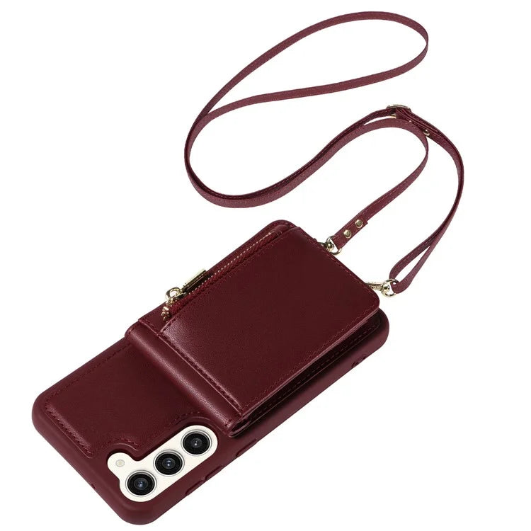 For Samsung Galaxy S24 Case PU+TPU RFID Blocking Phone Shell with Wallet and Kickstand