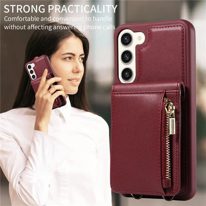 For Samsung Galaxy S24 Case PU+TPU RFID Blocking Phone Shell with Wallet and Kickstand