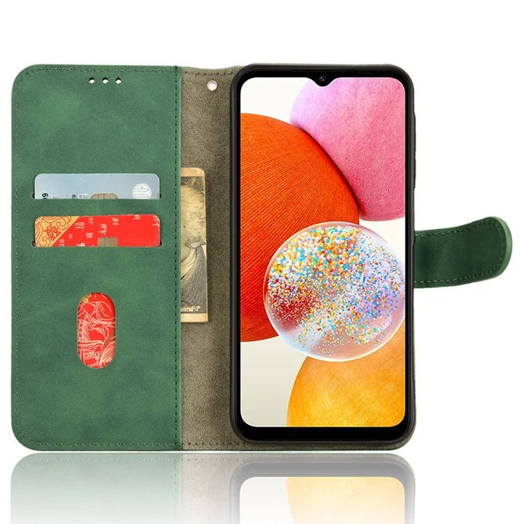 For Samsung Galaxy A15 4G Phone Case TPU+PU Leather Skin-touch Feeling Stand Phone Cover