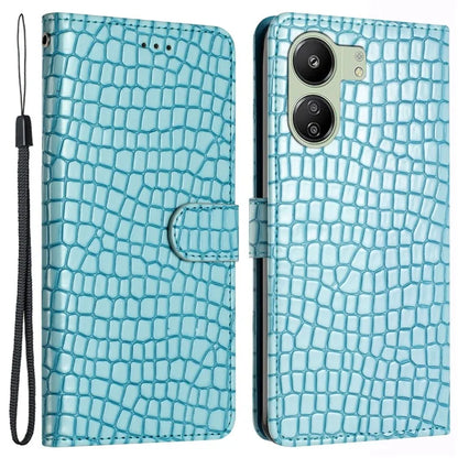 For Xiaomi Redmi 13C 4G / Poco C65 4G Anti-scratch Crocodile Texture Leather Cell Phone Cases with Strap