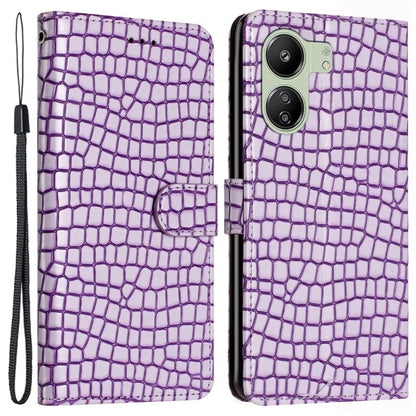 For Xiaomi Redmi 13C 4G / Poco C65 4G Anti-scratch Crocodile Texture Leather Cell Phone Cases with Strap