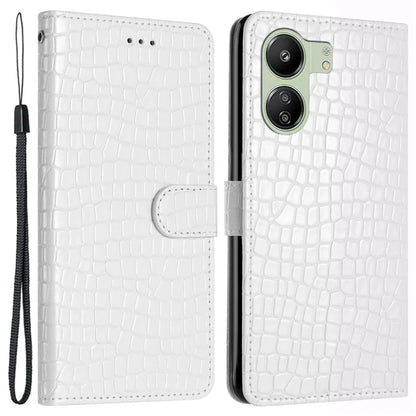 For Xiaomi Redmi 13C 4G / Poco C65 4G Anti-scratch Crocodile Texture Leather Cell Phone Cases with Strap