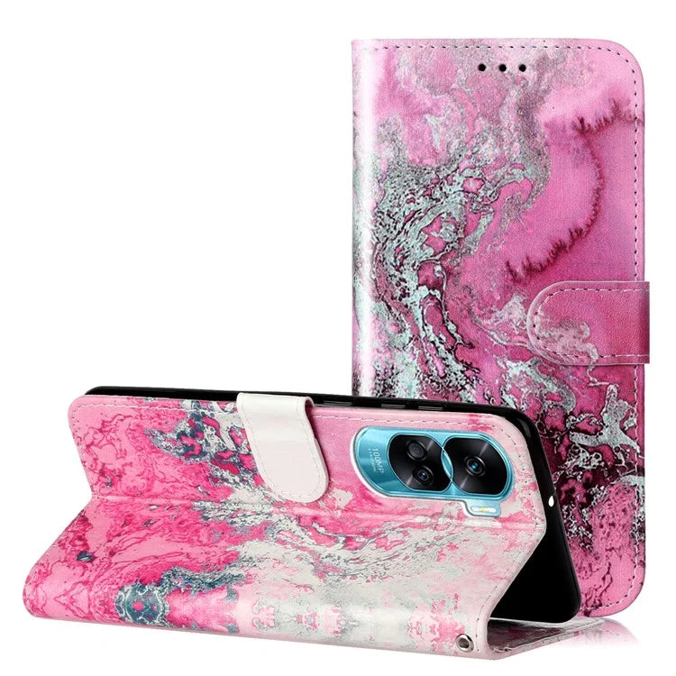 For Honor 90 Lite 5G / X50i 5G Case PU Leather Stand Phone Protector with Magnetic Closure