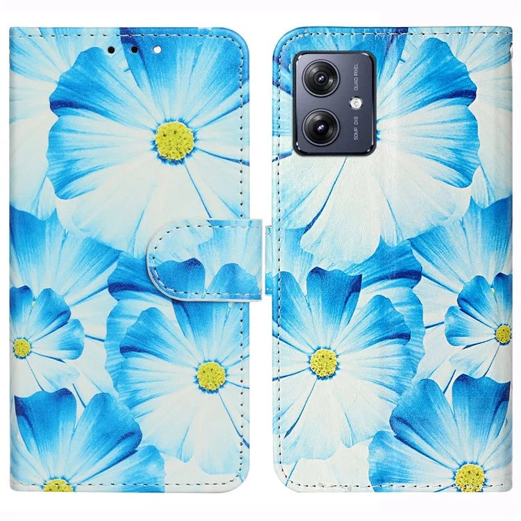 For Motorola Moto G54 5G Wallet Case Pattern PU Leather Flip Phone Cover